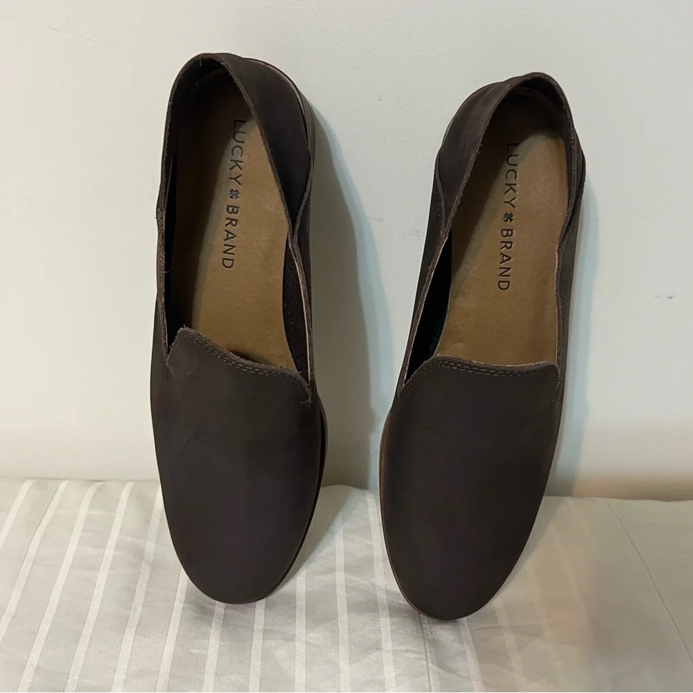 Lucky Brand Dark Brown Slip-On Flats